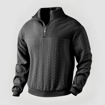 Herre Pullover Kvart Lynlås Klassisk Sweater 10