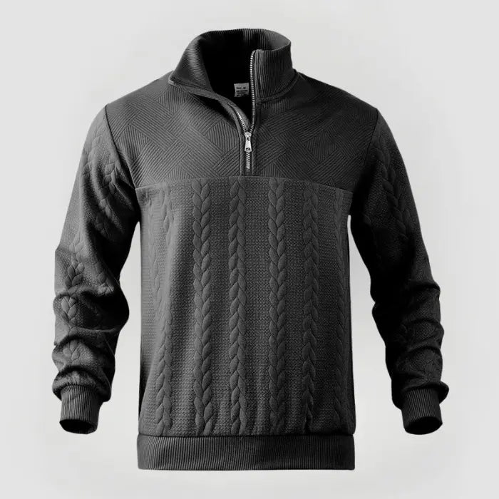 Herre Pullover Kvart Lynlås Klassisk Sweater 5