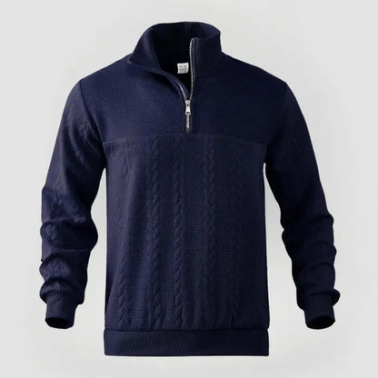 Herre Pullover Kvart Lynlås Klassisk Sweater 6