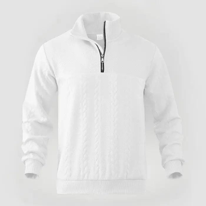 Herre Pullover Kvart Lynlås Klassisk Sweater 7