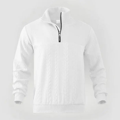 Herre Pullover Kvart Lynlås Klassisk Sweater 7