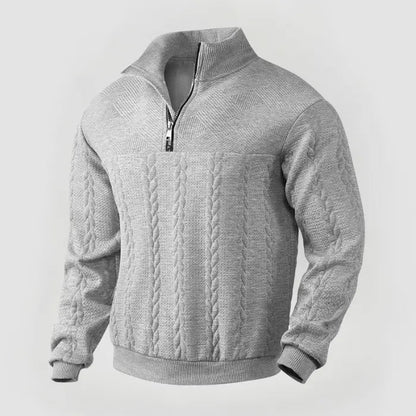 Herre Pullover Kvart Lynlås Klassisk Sweater 8