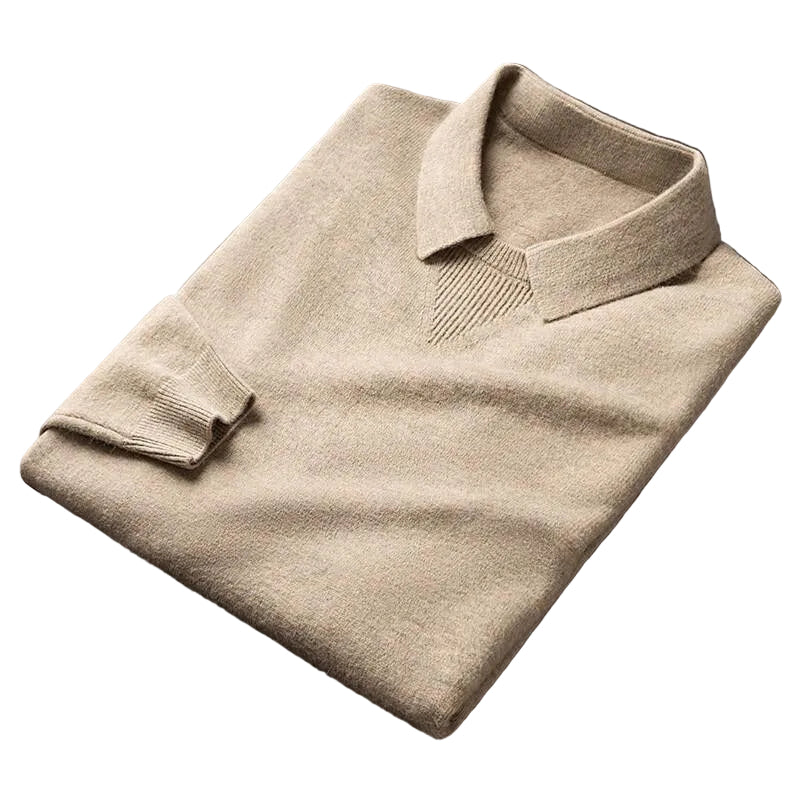 Herre Pullover Med Polokrave Stilfuld Design 0