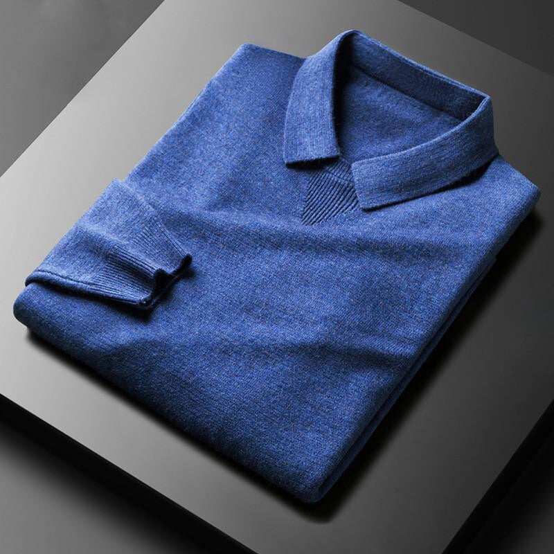 Herre Pullover Med Polokrave Stilfuld Design 2