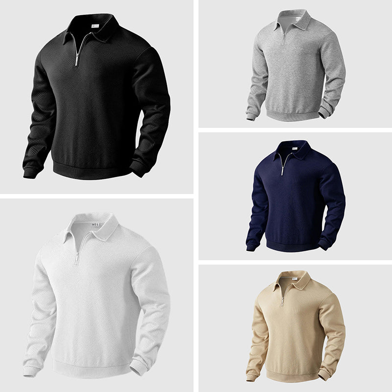 Herre Pullover Urban Polo Sweater Med Lynlåskrave 5