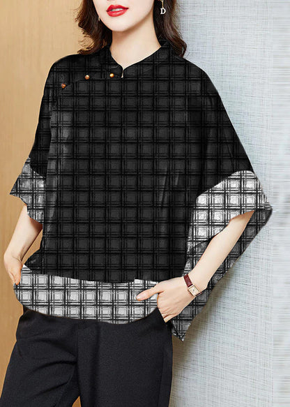 Herre Skjorte Asymmetrisk Design med Mandarin Krave og Batwing-Ærmer 5