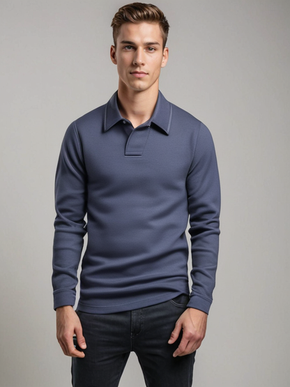 Herre Skjorte Casual 100% Bomuld Lange Ærmer Klassisk Design 0