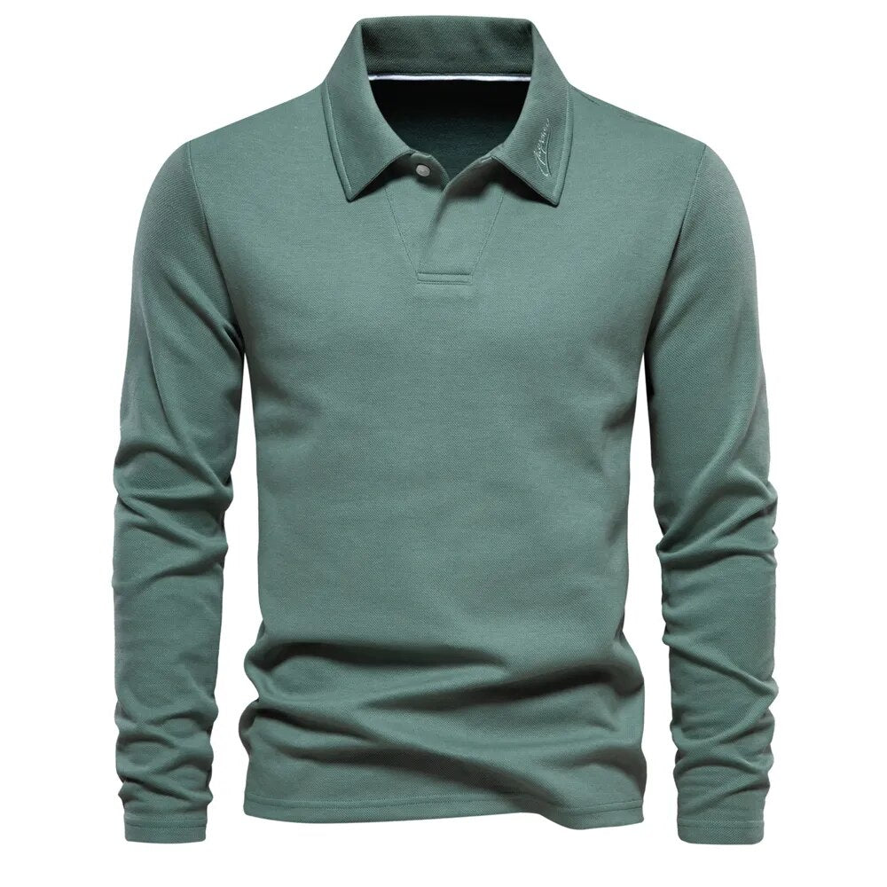 Herre Skjorte Casual 100% Bomuld Lange Ærmer Klassisk Design 5