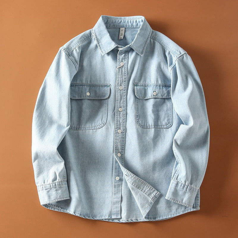 Herre Skjorte Denim Retro Stil - Afslappet Design til Mænd 1