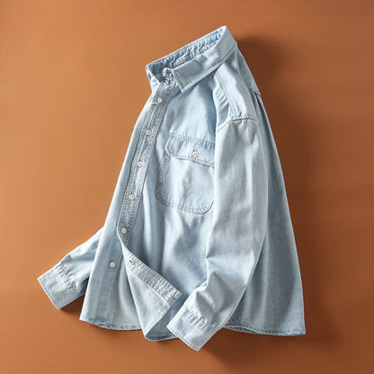 Herre Skjorte Denim Retro Stil - Afslappet Design til Mænd 3