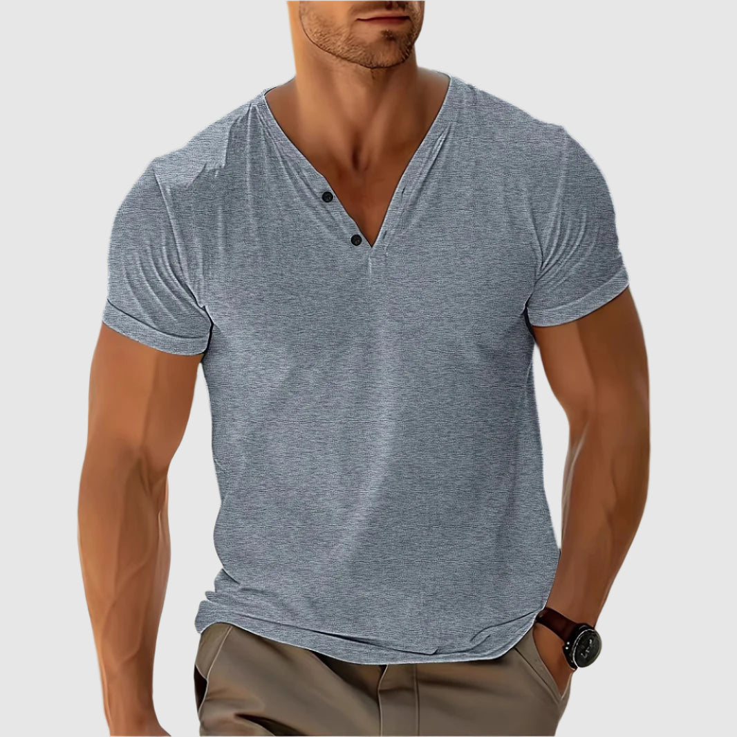 Herre Skjorte Klassisk Henley Design til Mænd 1
