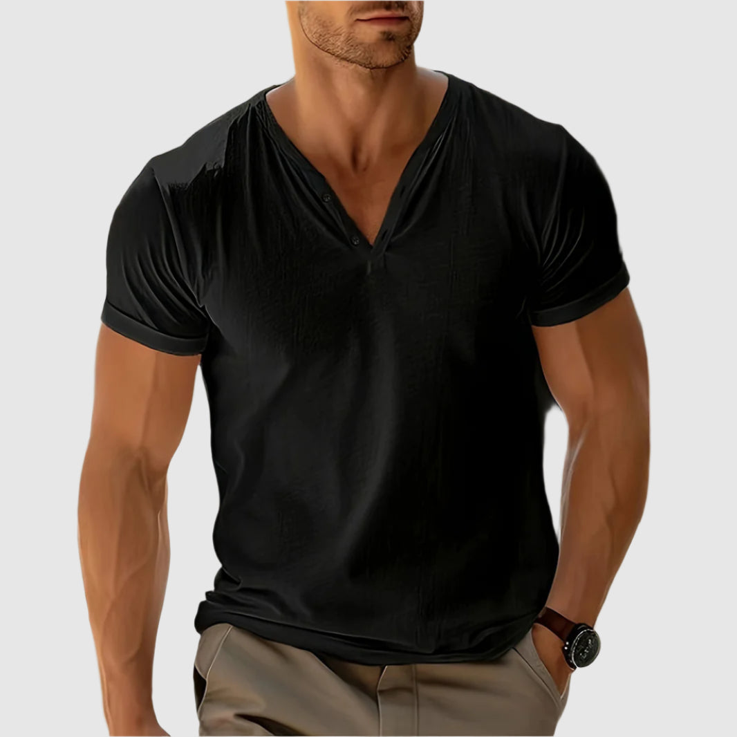 Herre Skjorte Klassisk Henley Design til Mænd 4