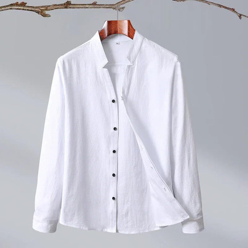 Herre Skjorte Langærmet Japansk Stil Minimalistisk Design 1