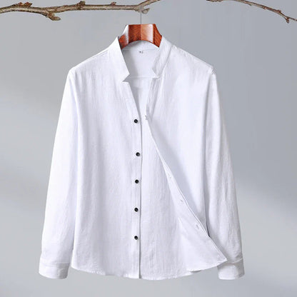 Herre Skjorte Langærmet Japansk Stil Minimalistisk Design 1