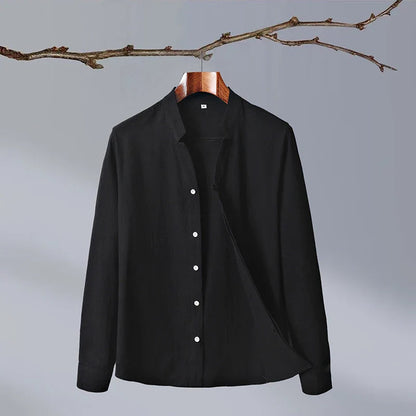 Herre Skjorte Langærmet Japansk Stil Minimalistisk Design 2