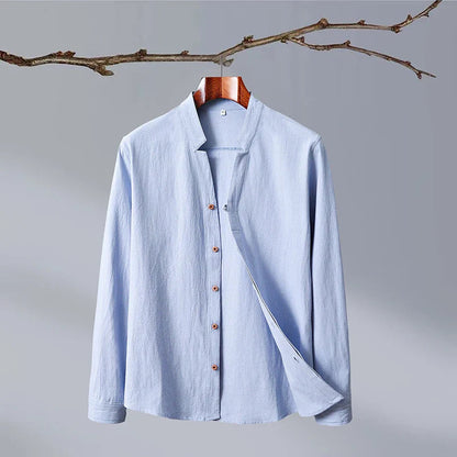 Herre Skjorte Langærmet Japansk Stil Minimalistisk Design 4