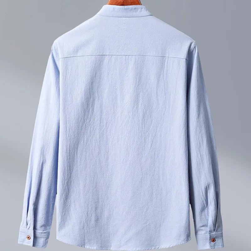 Herre Skjorte Langærmet Japansk Stil Minimalistisk Design 5