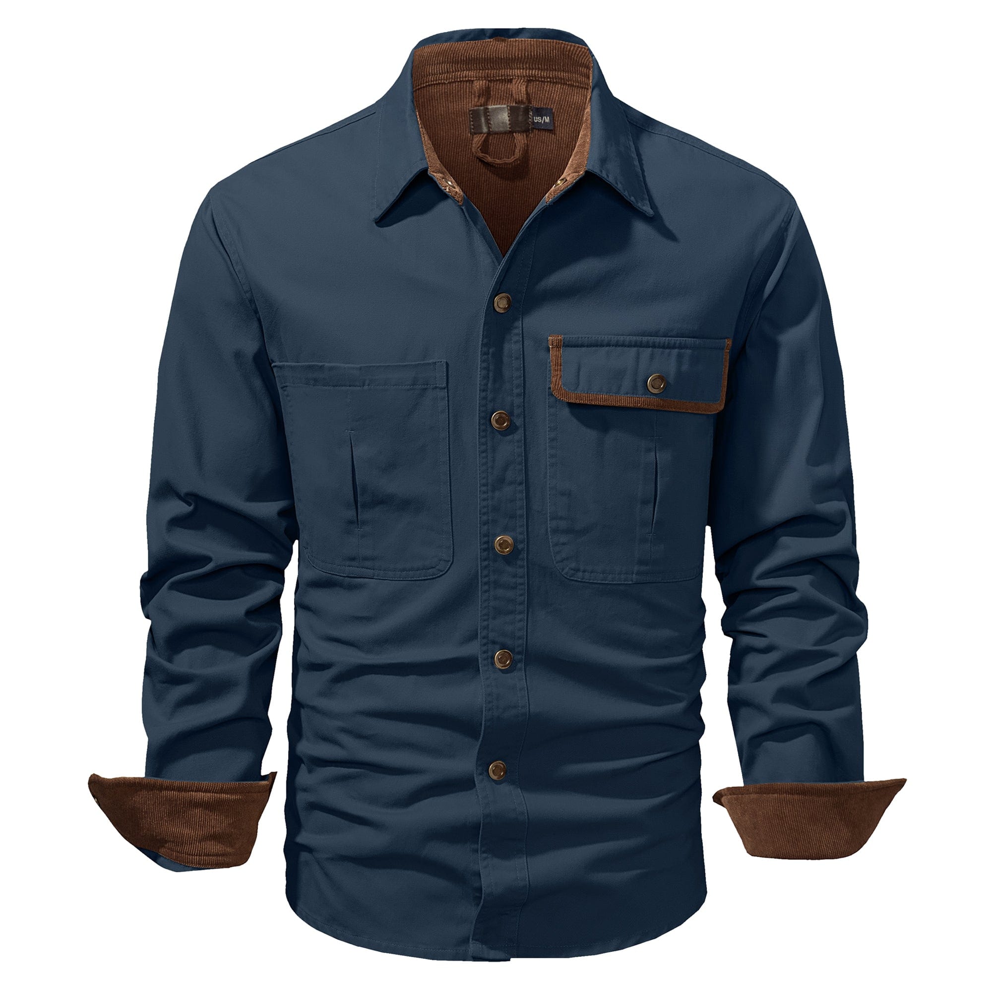 Herre Skjortejakke Dual-tone 100% Bomuld 4