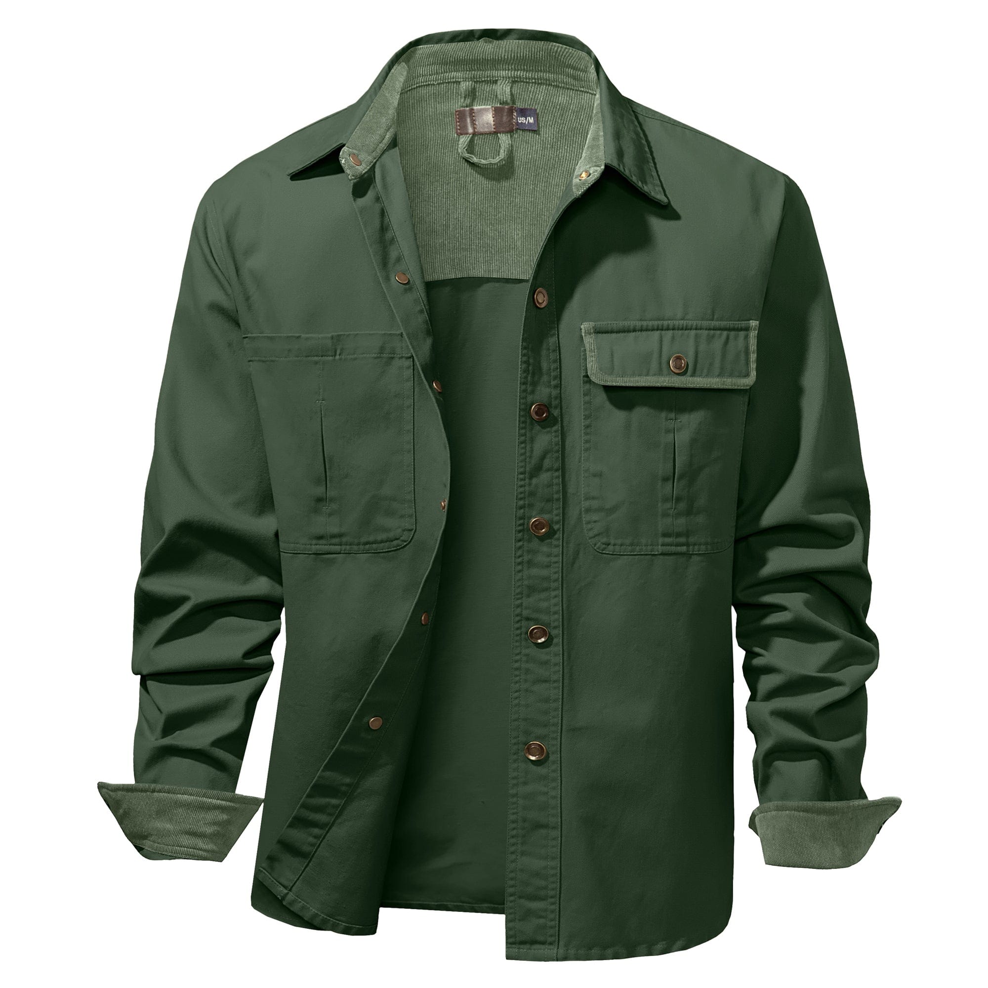 Herre Skjortejakke Dual-tone 100% Bomuld 7