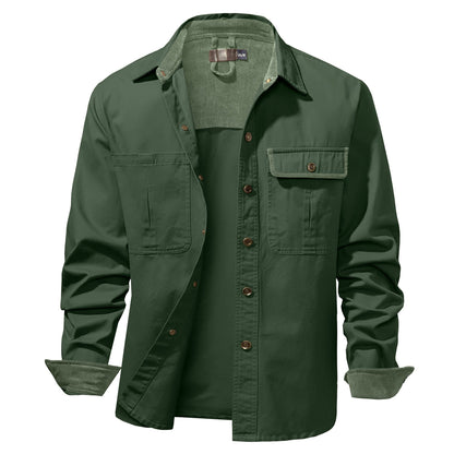 Herre Skjortejakke Dual-tone 100% Bomuld 7