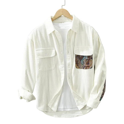 Herre Skjorter Langærmet Med Fløjlsstruktur Casual Stil 0