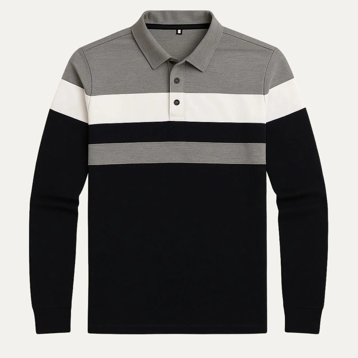 Herre Skjorter Langærmet Stribet Poloshirt Moderne Stil 1