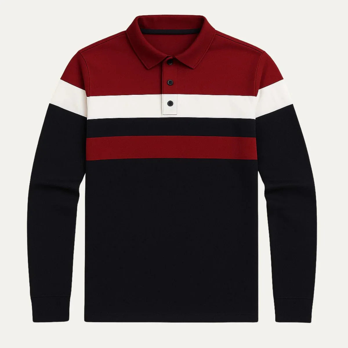 Herre Skjorter Langærmet Stribet Poloshirt Moderne Stil 2
