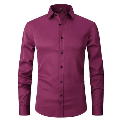 Herre Skjorter Smart Casual Slim Fit Stretchbart Åndbart Stof 5