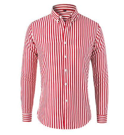 Herre Skjorter Stribet Smart Casual Pasform 5