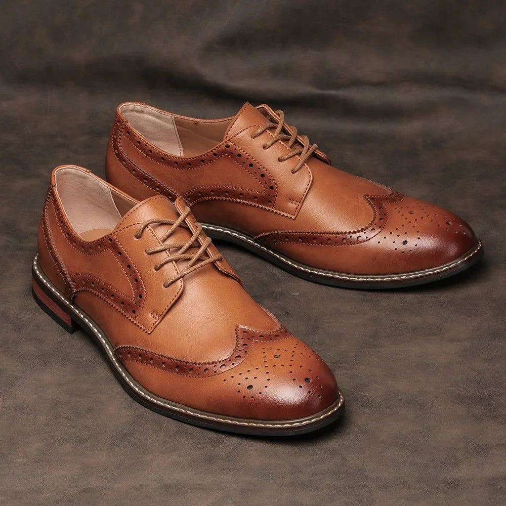 Herre Sko Oxford Brogues Med Wingtip Design 1