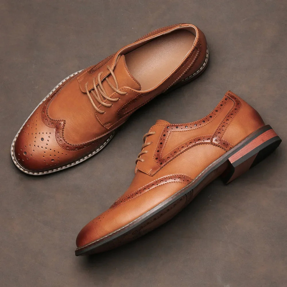 Herre Sko Oxford Brogues Med Wingtip Design 2
