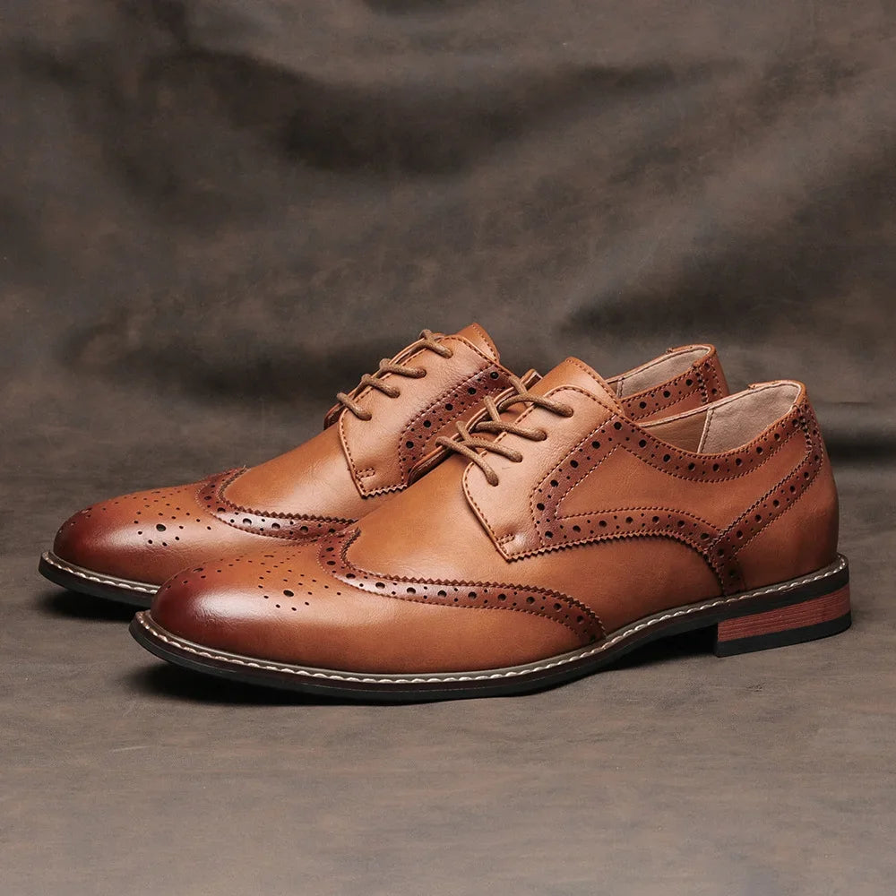 Herre Sko Oxford Brogues Med Wingtip Design 3