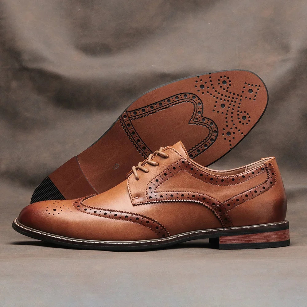 Herre Sko Oxford Brogues Med Wingtip Design 4