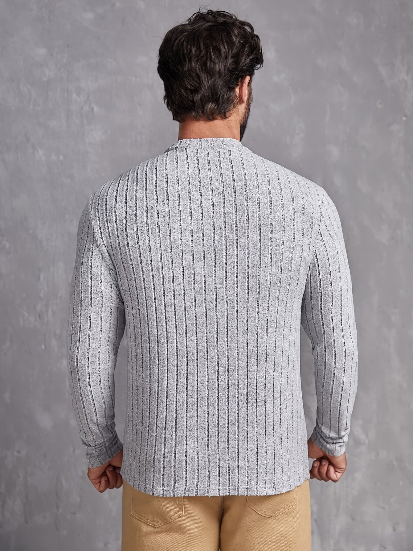 Herre Striktrøje Casual Crewneck Stil 1