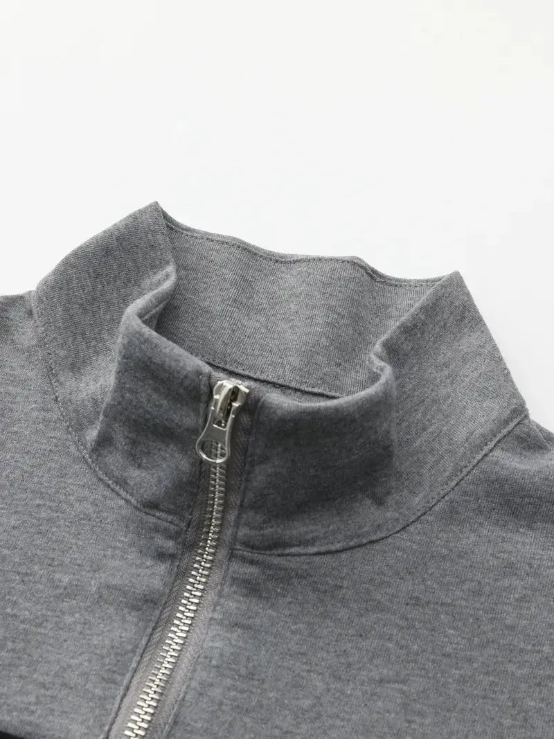 Herre Sweater Lynlås Fleece Komfortabel Stilfuld 3