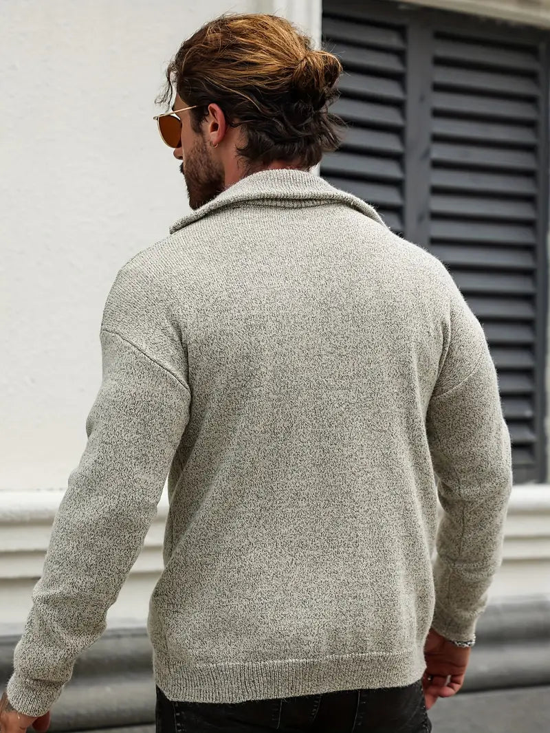 Herre Sweater med Lynlås Stilfuld og Komfortabel Design 3
