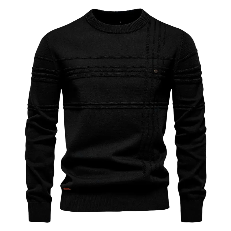 Herre Sweater med Teksturmønster 0