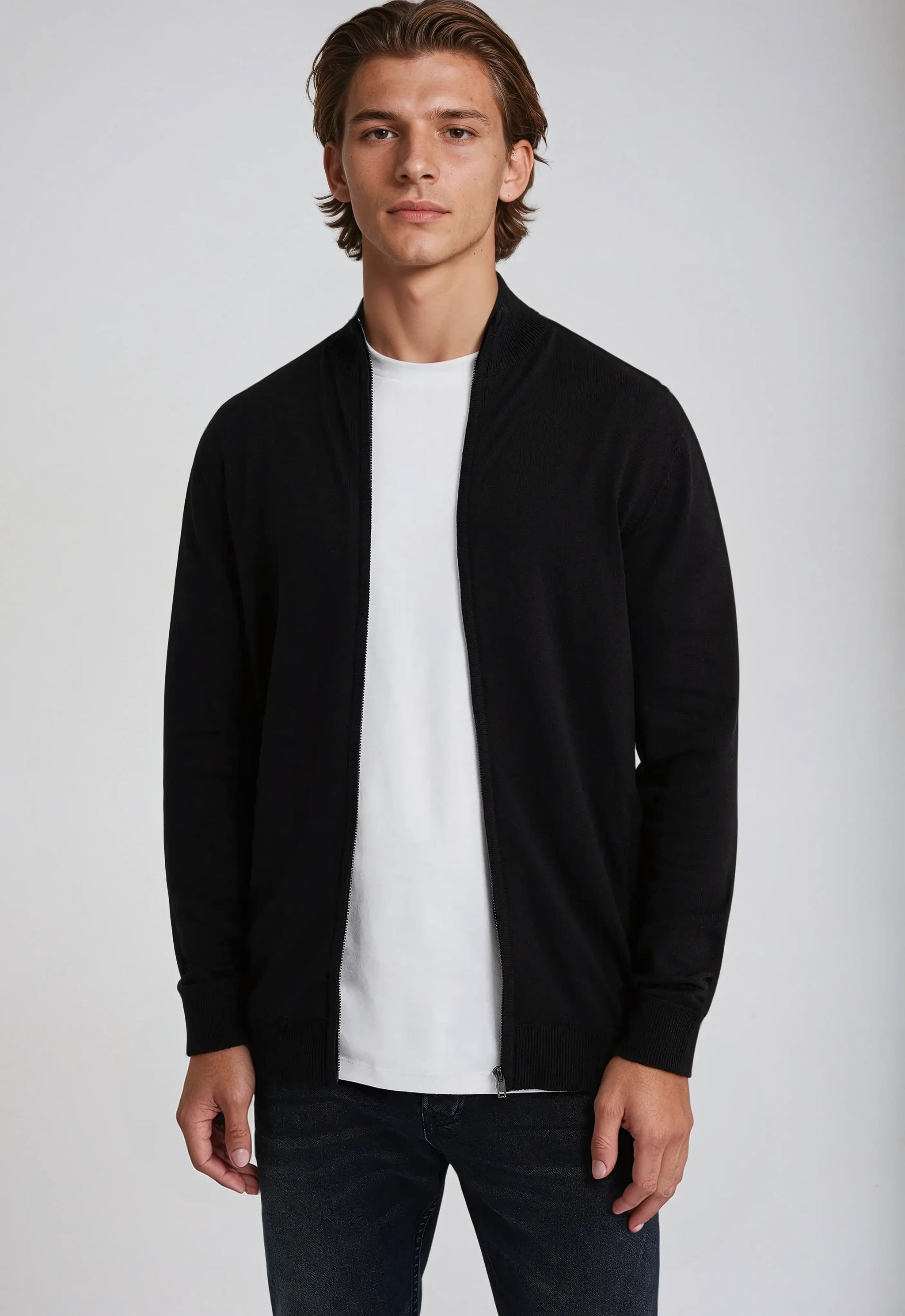 Herre Sweatshirt med Fuld Lynlås Moderne Stil 3