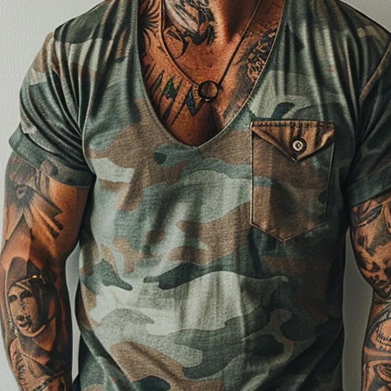 Herre T-shirt med Vintage Camoprint 2