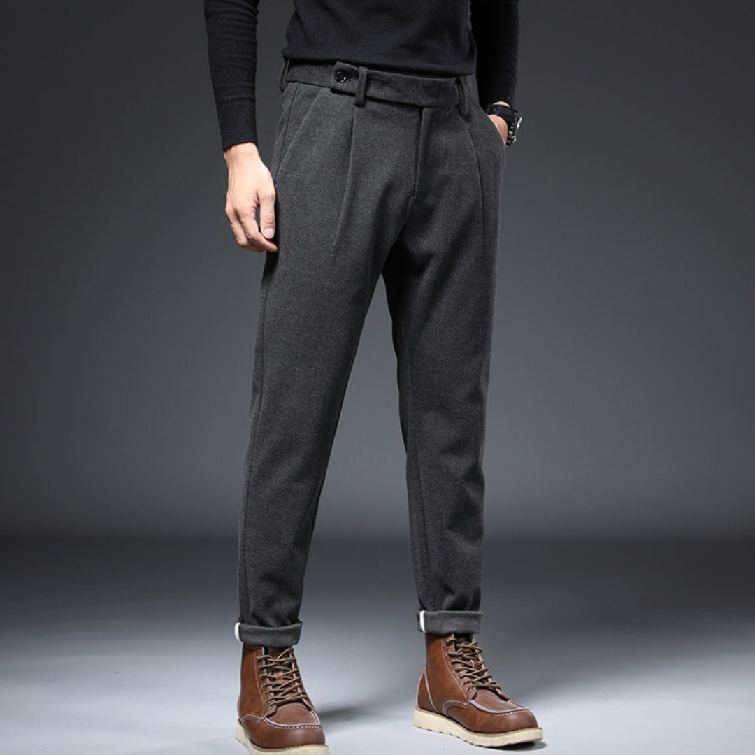 Herre Tapered Fit Bukser med Manchetter 3