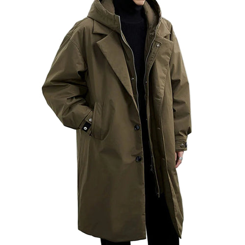 Herre Trenchcoat med Hætte 0