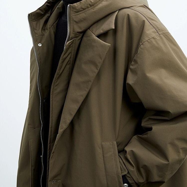 Herre Trenchcoat med Hætte 1