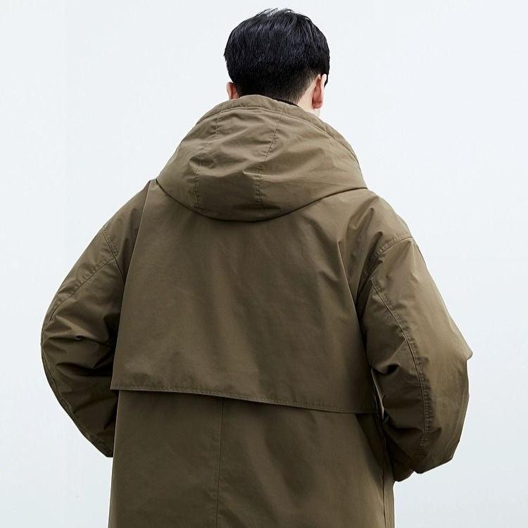 Herre Trenchcoat med Hætte 3