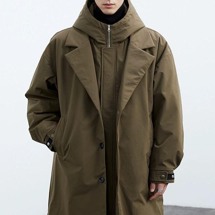 Herre Trenchcoat med Hætte 4