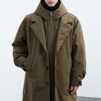 Herre Trenchcoat med Hætte 4