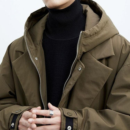 Herre Trenchcoat med Hætte 5
