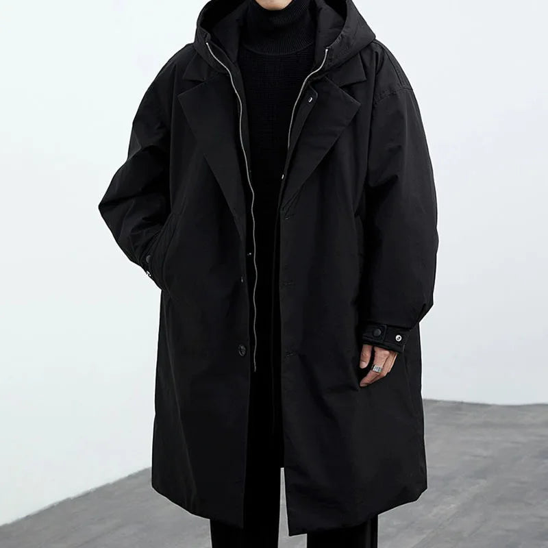 Herre Trenchcoat med Hætte 7