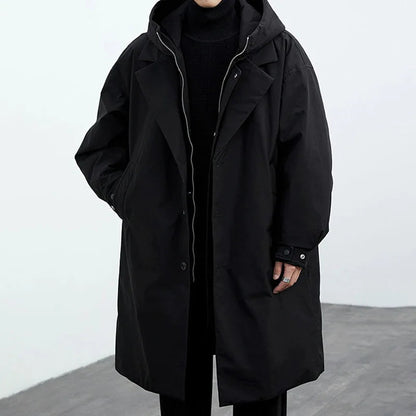 Herre Trenchcoat med Hætte 7