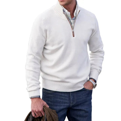 Herre Trøje Klassisk Pullover Med Justerbar Lynlåskrave 0