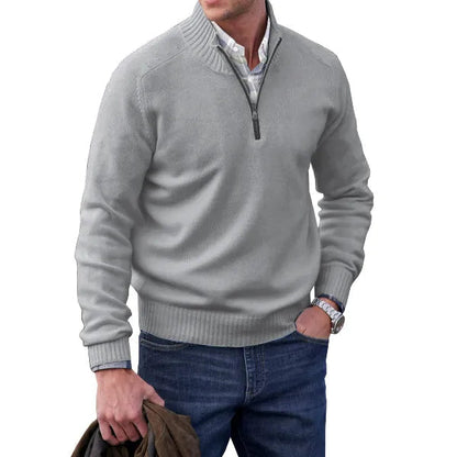 Herre Trøje Klassisk Pullover Med Justerbar Lynlåskrave 2